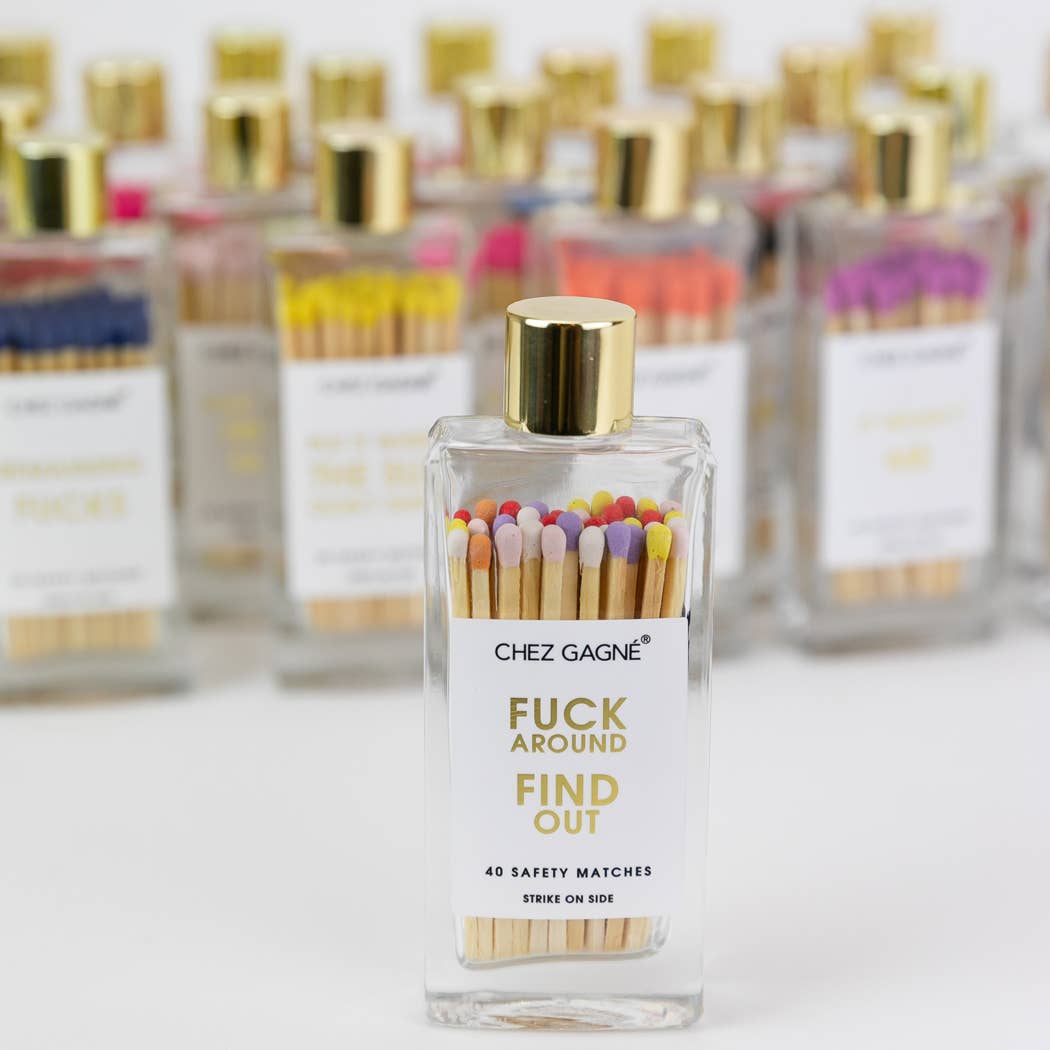 Fuck Around Find Out Matches - Glass Bottle Matchsticks - Rainbow