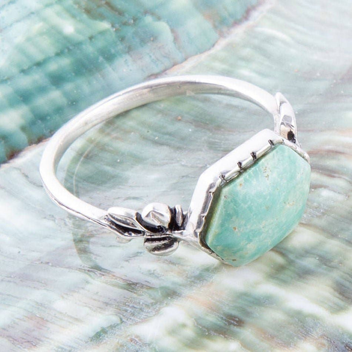 Laurel Turquoise and Sterling Ring: 8