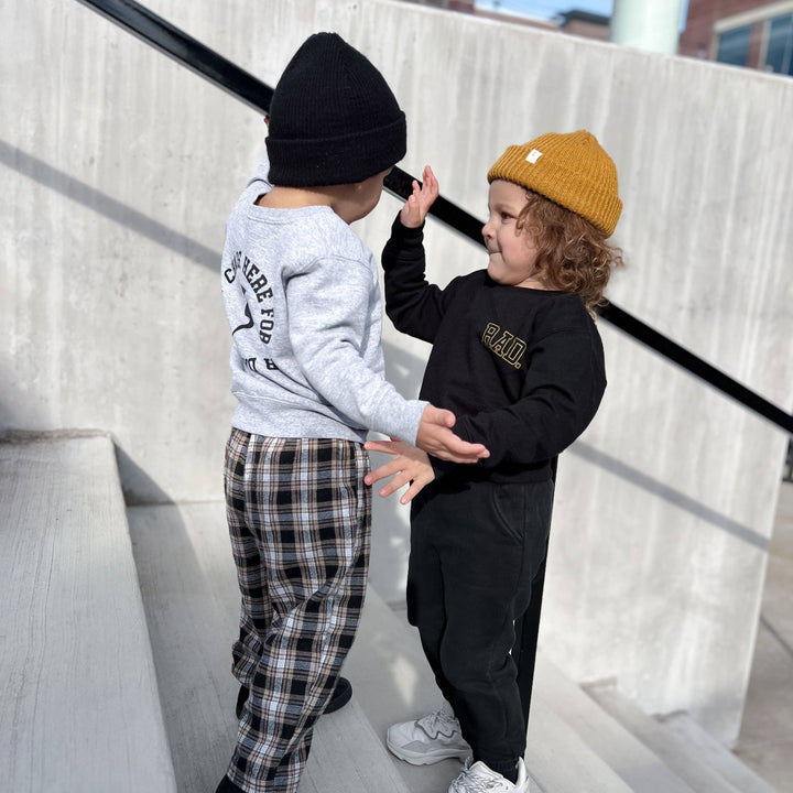 Rad Kids Crew Sweatshirt (Black): Black / 5/6