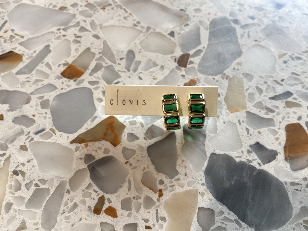 Clovis Green Cubic Zirconia Stud