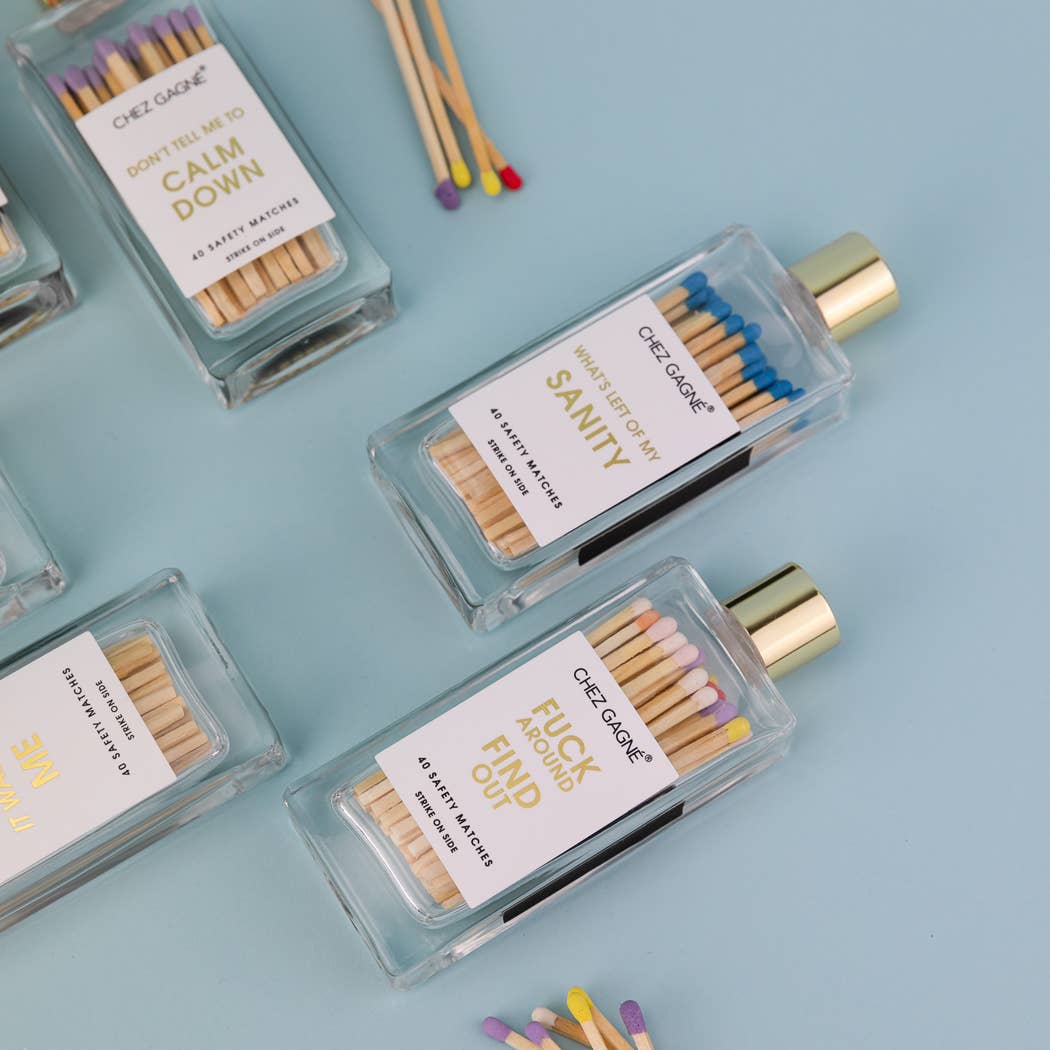 Fuck Around Find Out Matches - Glass Bottle Matchsticks - Rainbow