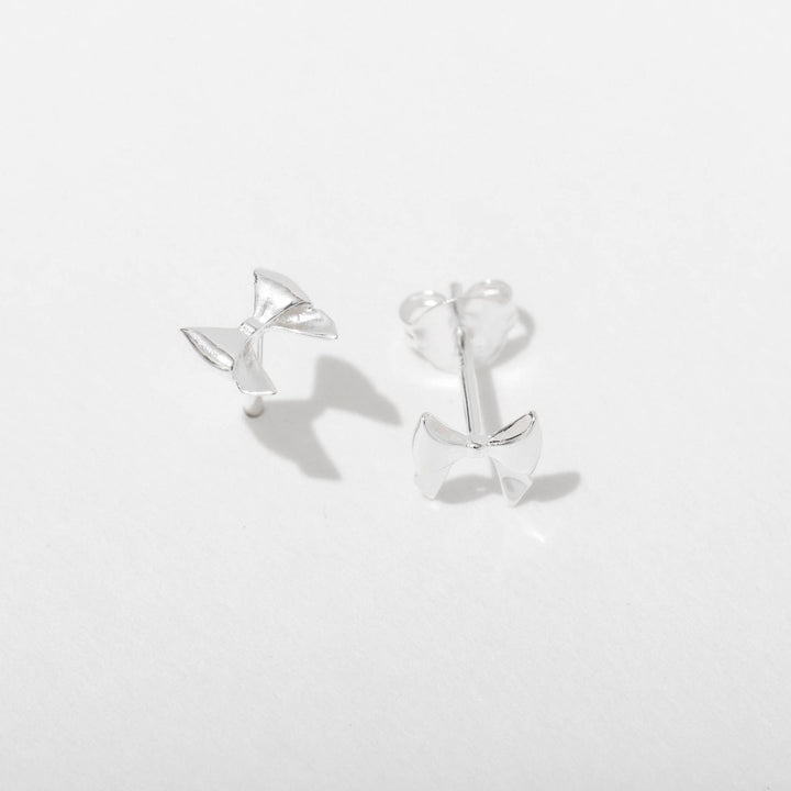 Bow Gold Plated or Sterling Silver Stud Earrings - On Sale : Gold Plated