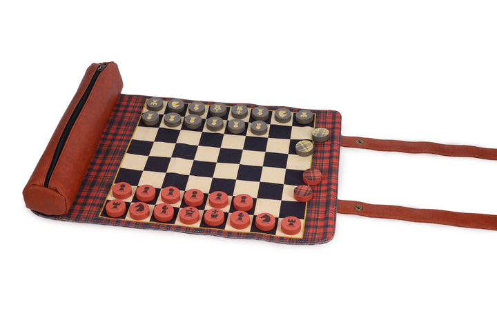 Pendleton Red Black Check Pattern Chess & Checkers