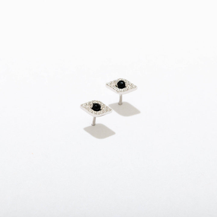 Evil Eye 14k Gold Plate or Silver Stud Earrings - On Sale 🤑: 14k Gold Plate