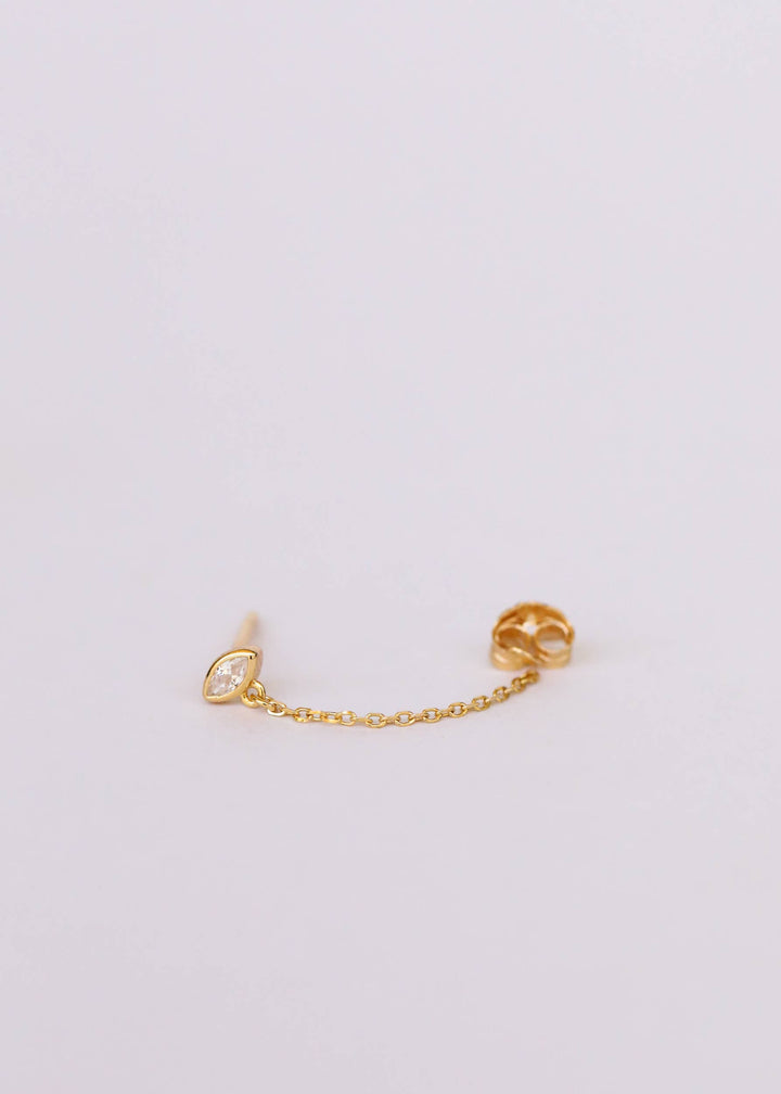 Chain Huggie - Stud - Gold Earrings