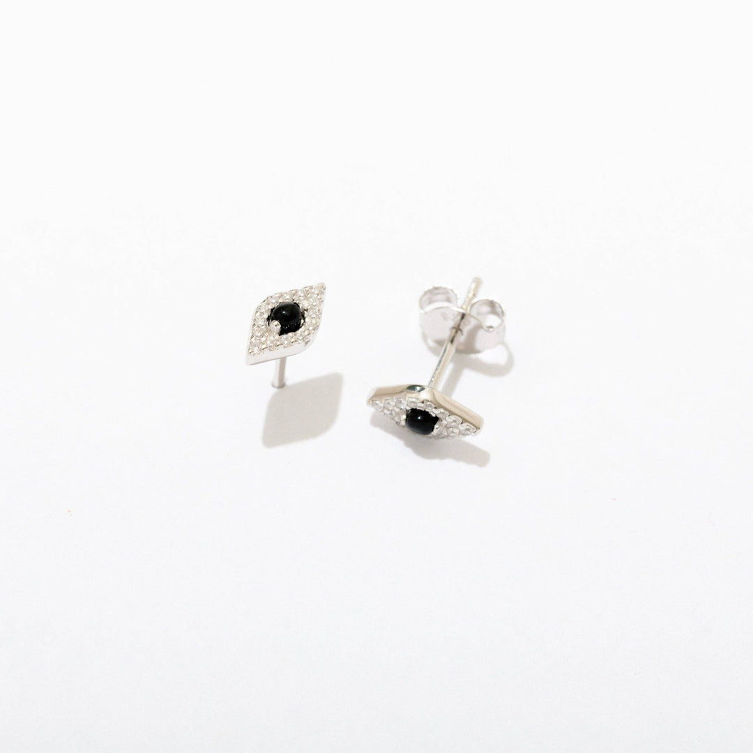 Evil Eye 14k Gold Plate or Silver Stud Earrings - On Sale 🤑: 14k Gold Plate