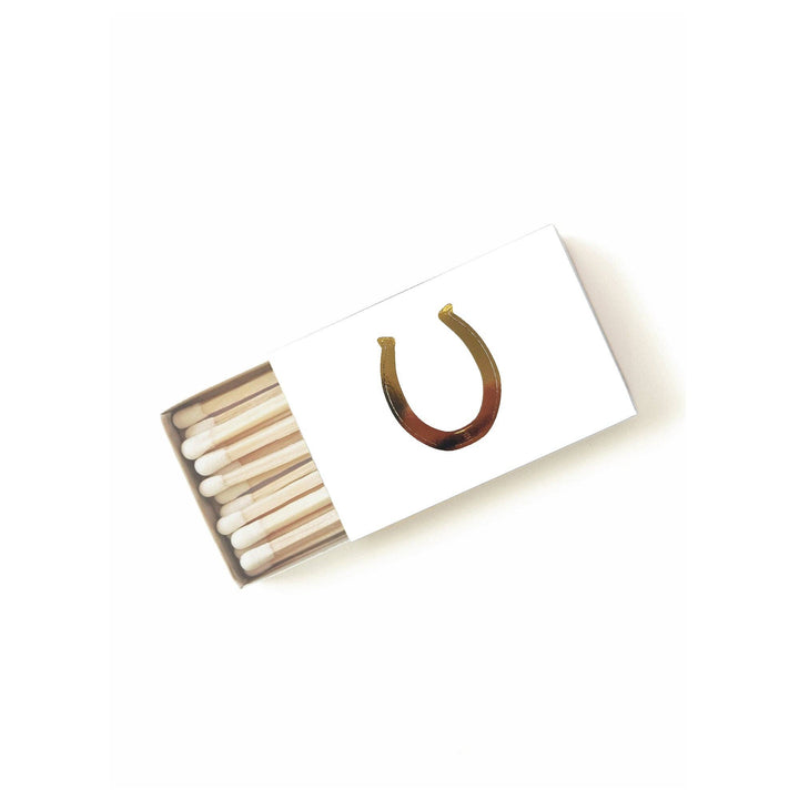 Lucky Horseshoe Matchbox | Western Decor | Cowgirl Gift: Gold / White