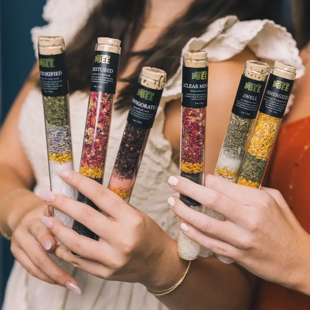 Soaking Bath Salt Vials - 2oz Glass Vials -Full Asst- 54 Pcs