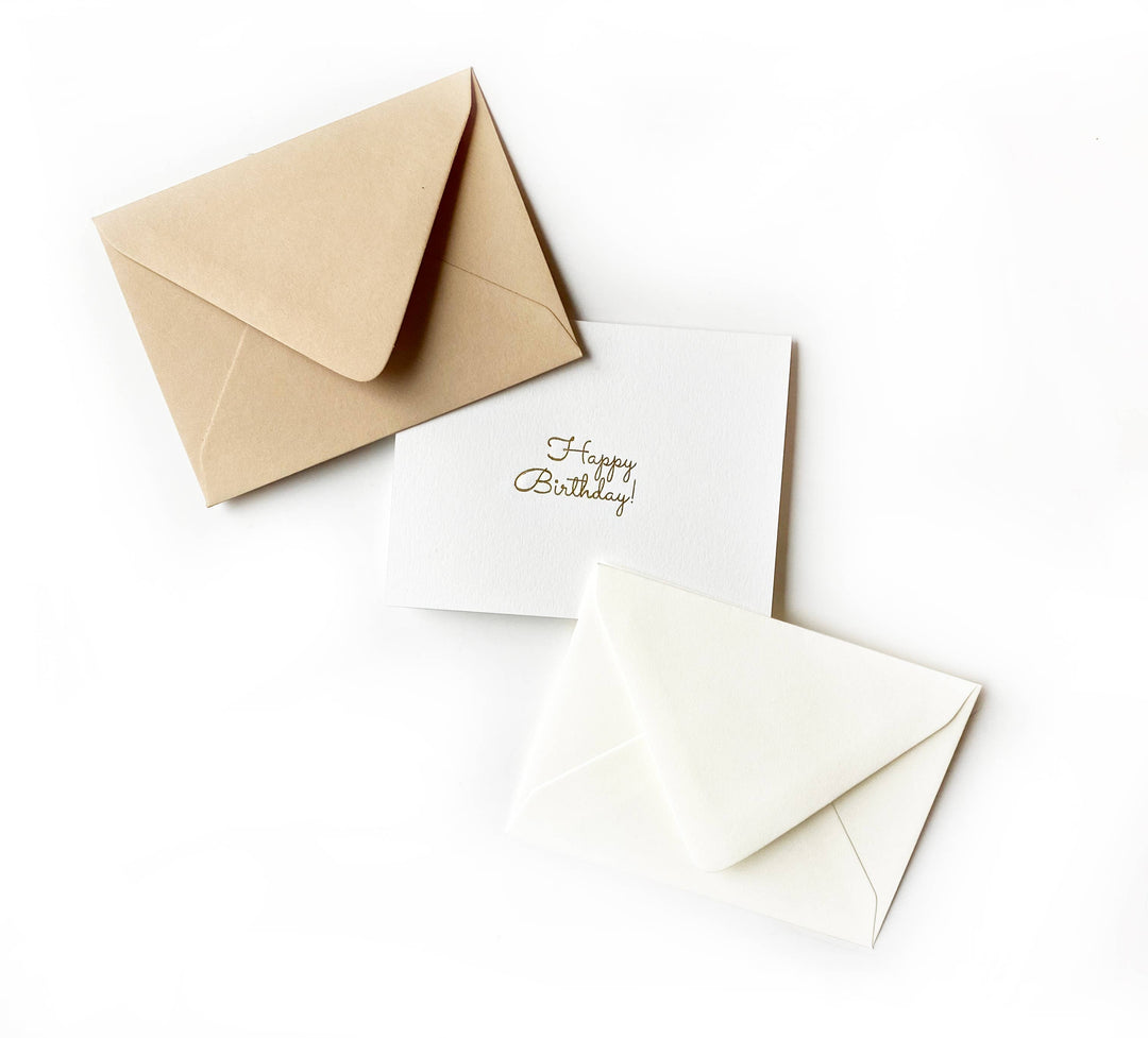 Happy Birthday! Foil Embossed Greeting Card: Kraft / Gold