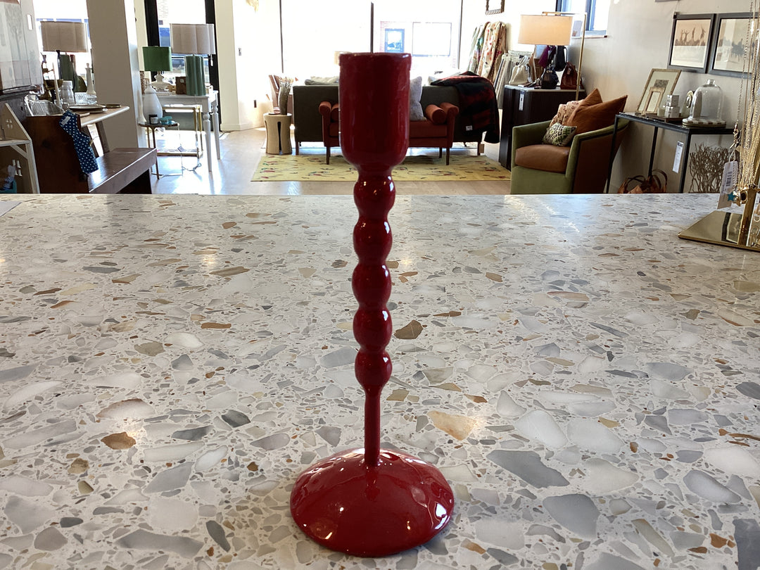 Hand-Forged Enameled Cast Iron Taper Holder