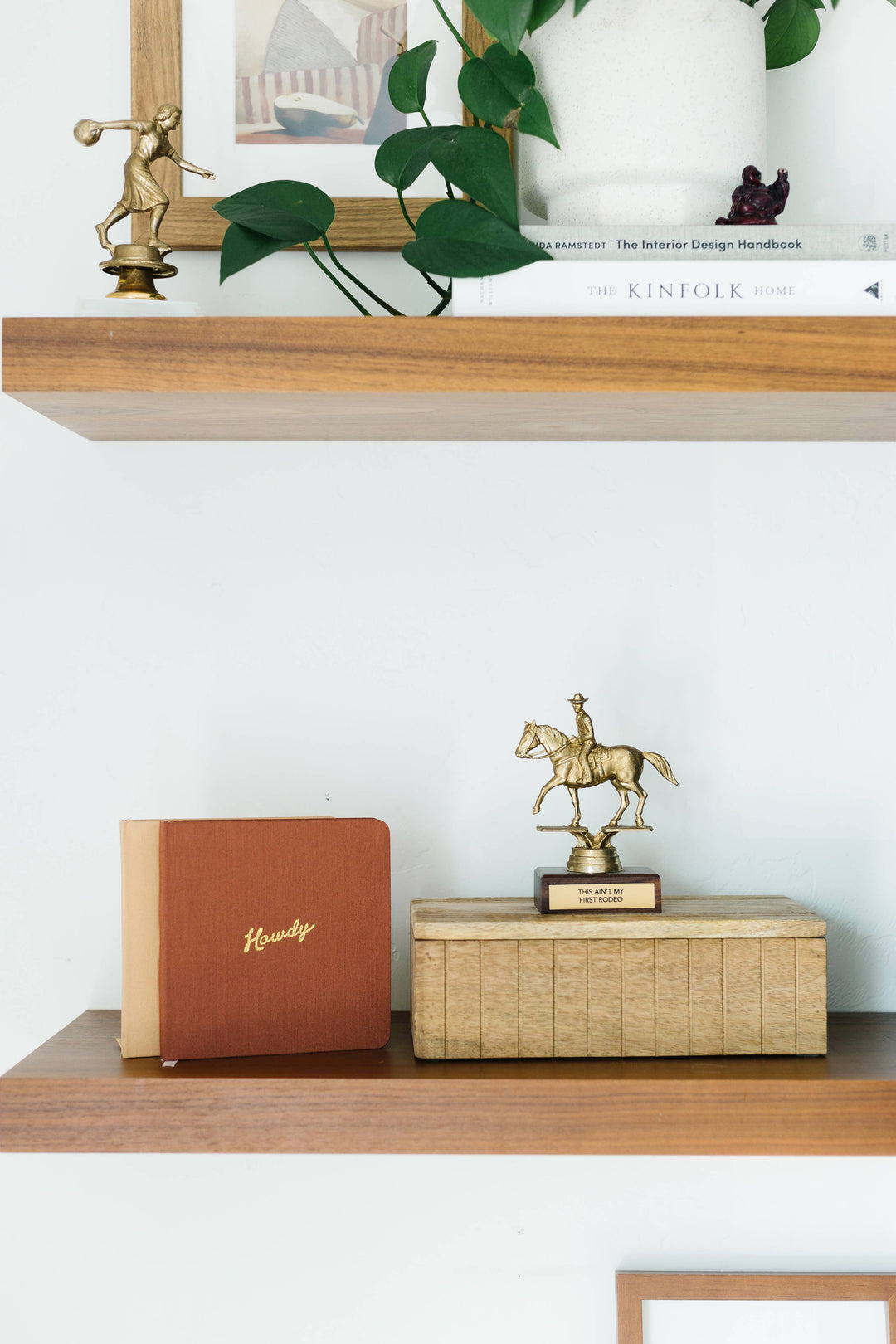 Howdy Foil Embossed Square Linen Notebook | Western Journal: Gold / Rust