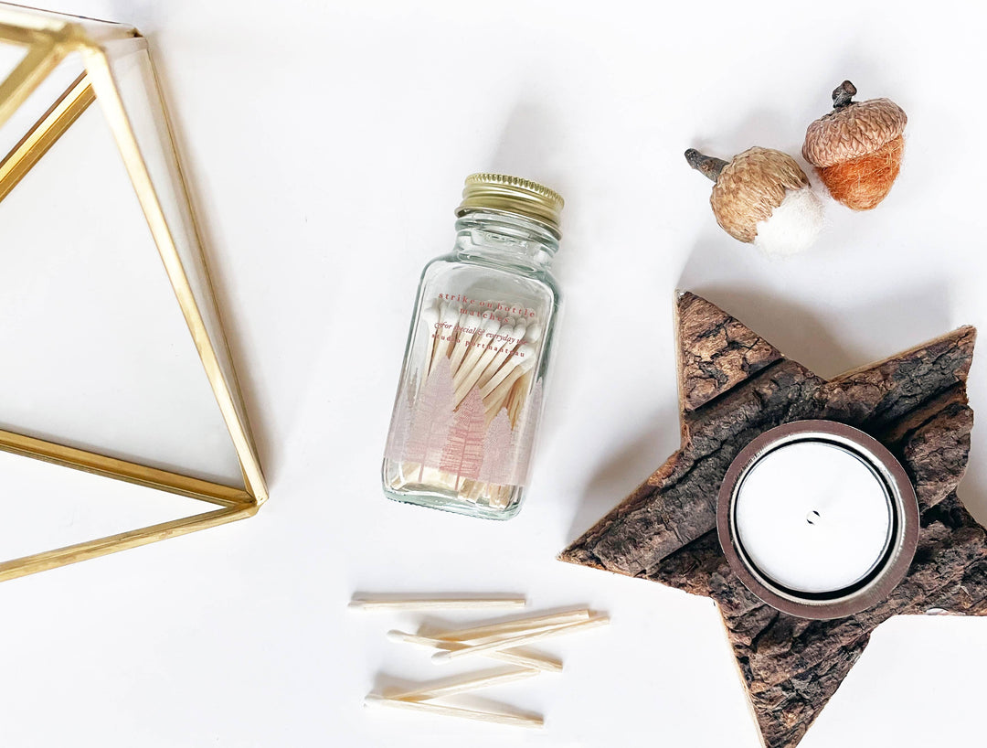 Variety Pack of Noble Fir Trees 2" White Match Jars