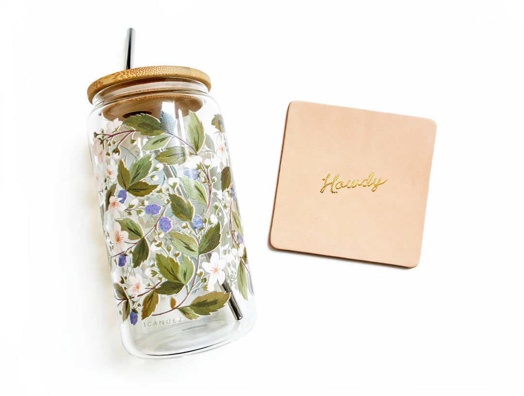 Howdy Embossed Leather Coaster Set | Western Coasters: Gold
