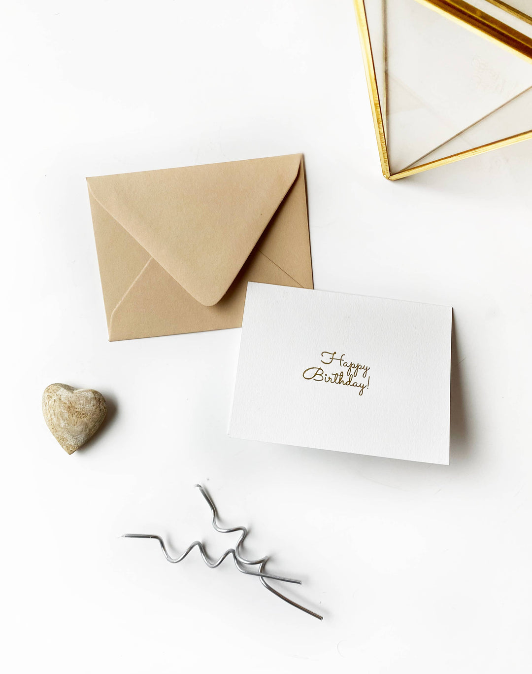 Happy Birthday! Foil Embossed Greeting Card: Kraft / Gold