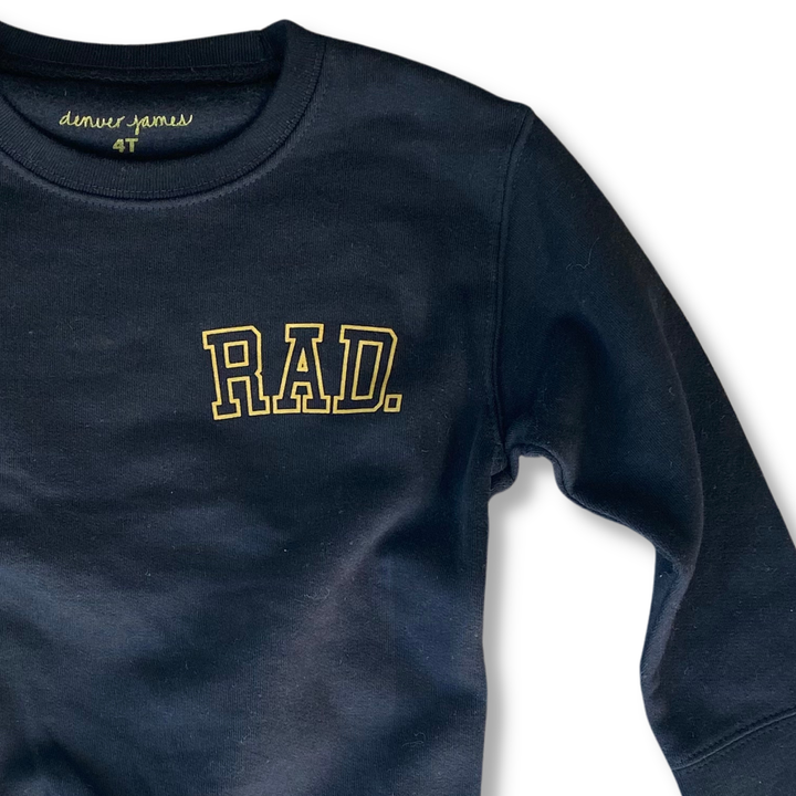Rad Kids Crew Sweatshirt (Black): Black / 5/6