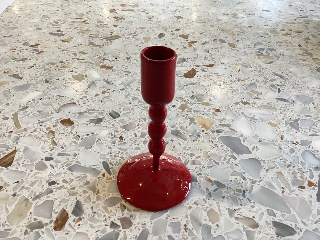 Hand-Forged Enameled Cast Iron Taper Holder