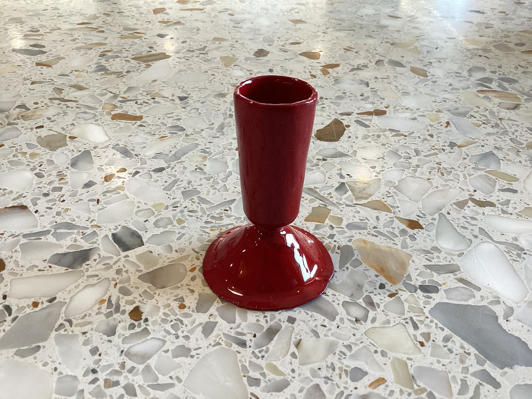 Hand-Forged Enameled Cast Iron Taper Holder