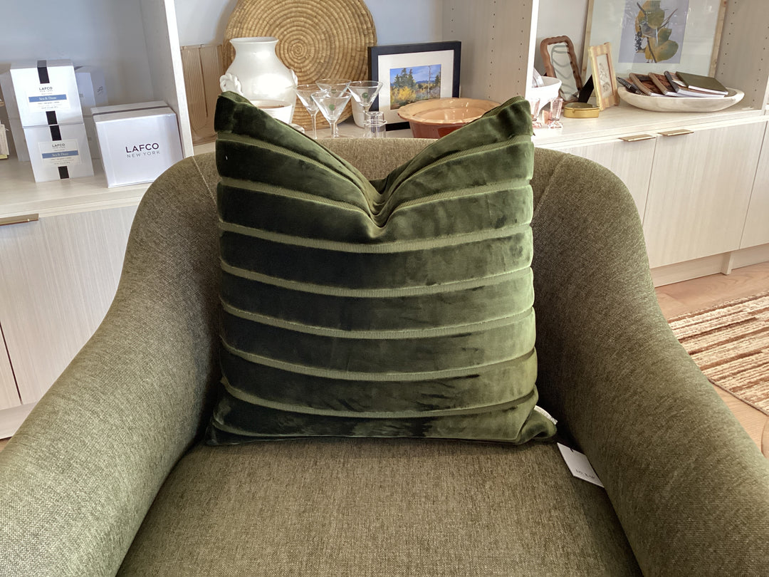 Elysian Stripe Down Fill Pillow -Green