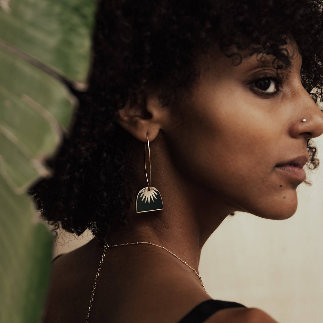 Gold Plate and Enamel Kristen Earrings