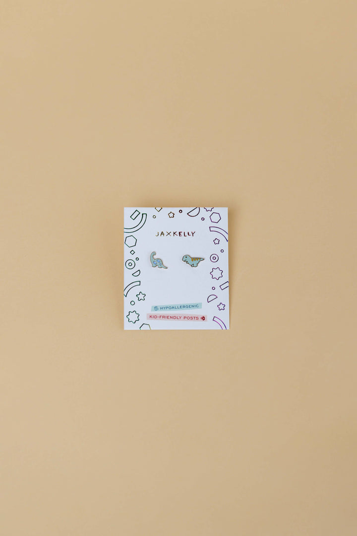 Dinosaur Enamel Flat Back Kids Earrings
