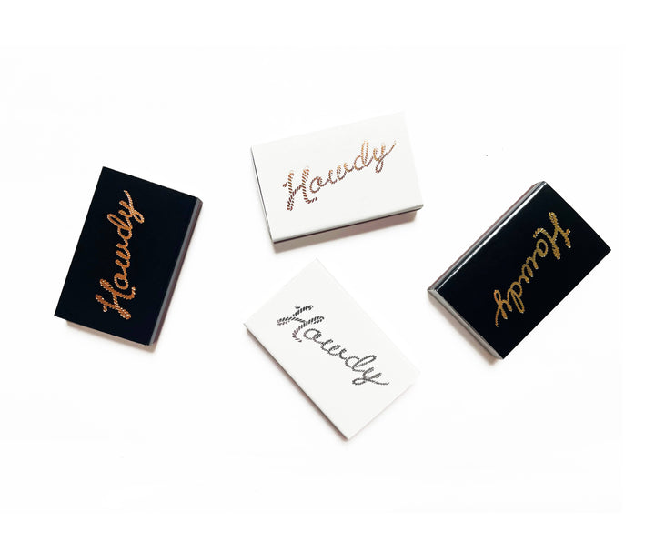 Howdy Matchbox | Western Matches | Cowboy, Cowgirl Gear: Gold / Black