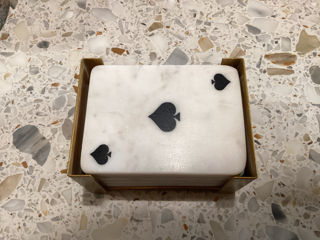 Playing cards marble coasters