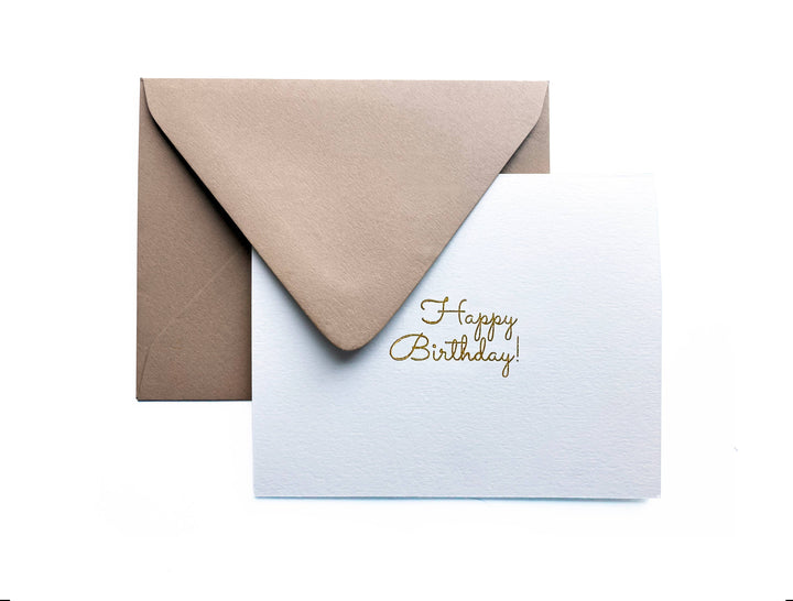 Happy Birthday! Foil Embossed Greeting Card: Kraft / Gold