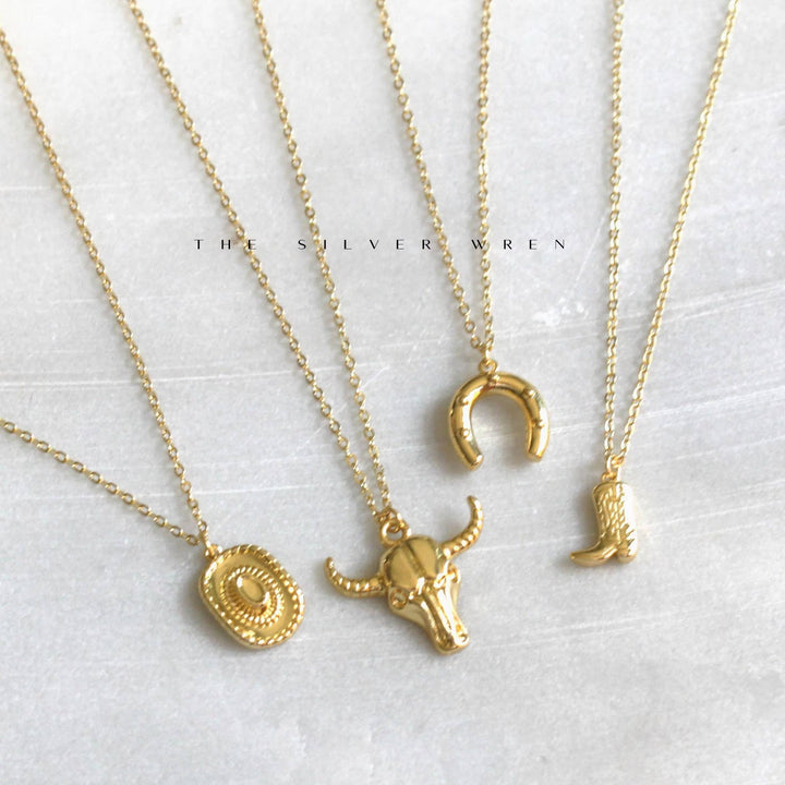 Western Pendant Necklaces: Boot / 18 inch