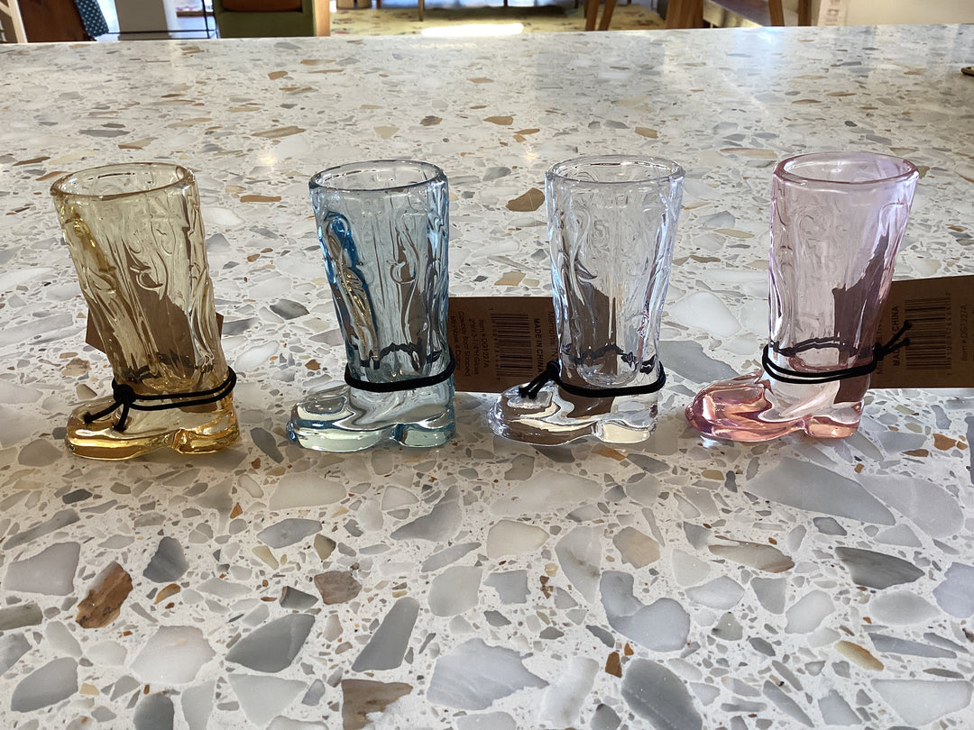 Glass Cowboy Boot Mini Vase/Shot Glass