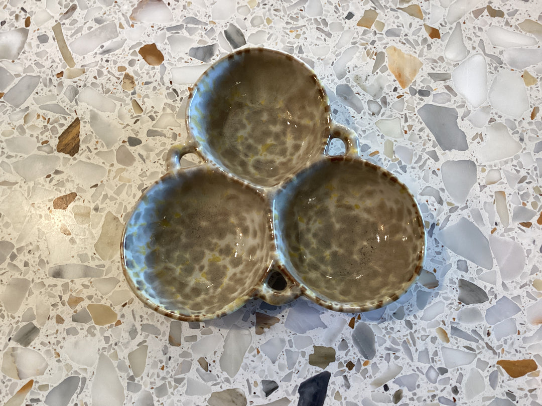 Stoneware Multi Bowl with 3 Sections