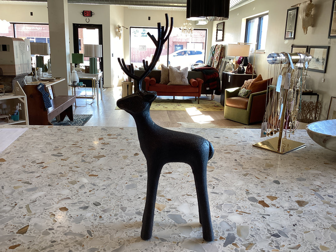 Cast iron standing deer figurine - Large