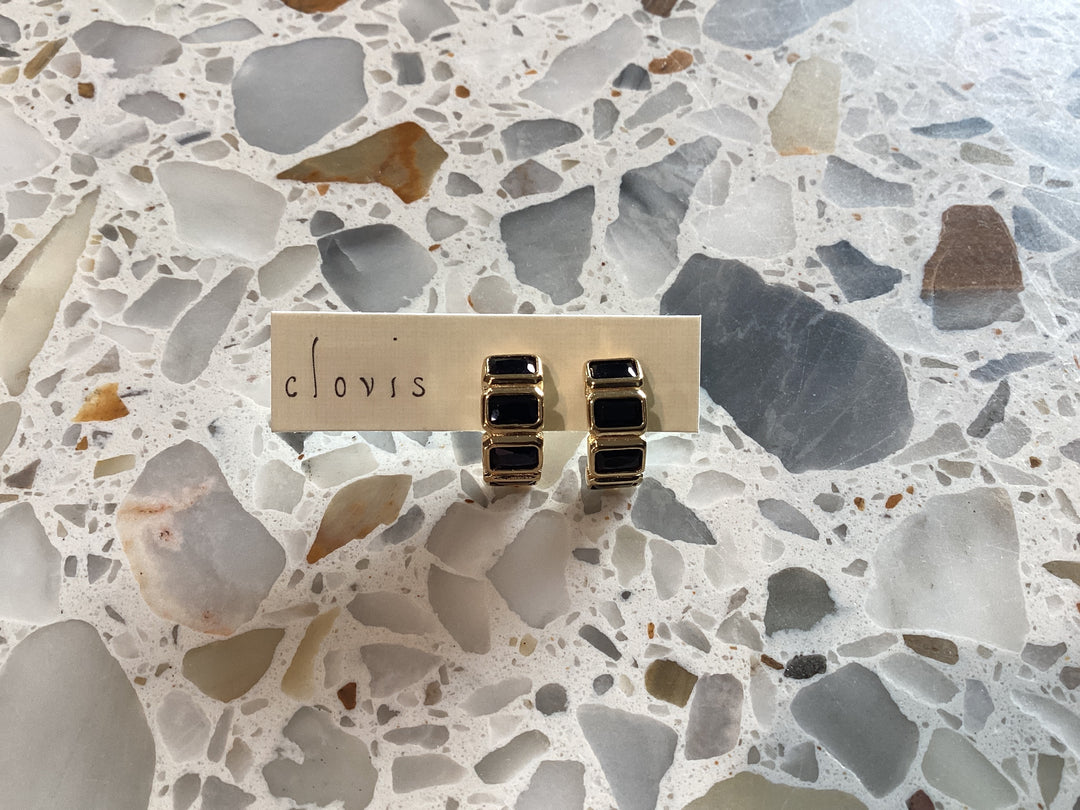 Clovis Black Cubic Zirconia Stud