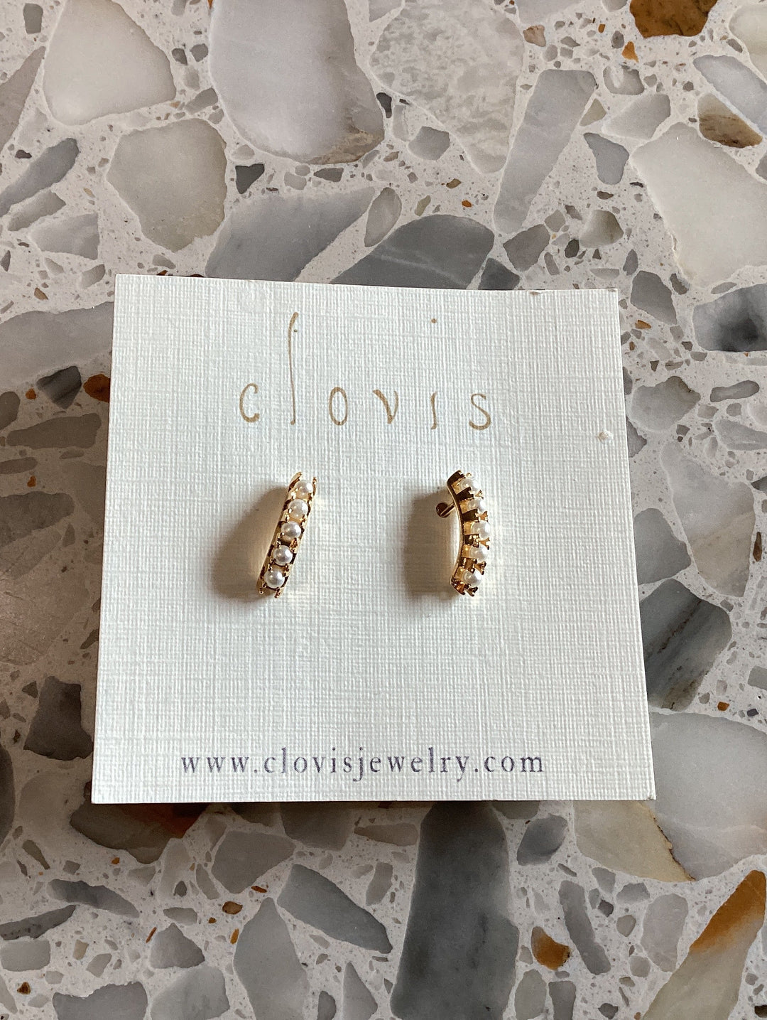 Clovis Curled Pearl Stud