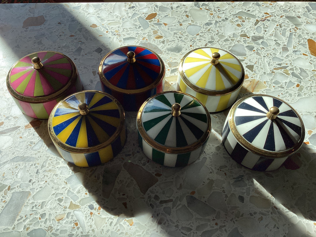 Brass & Resin Striped Box