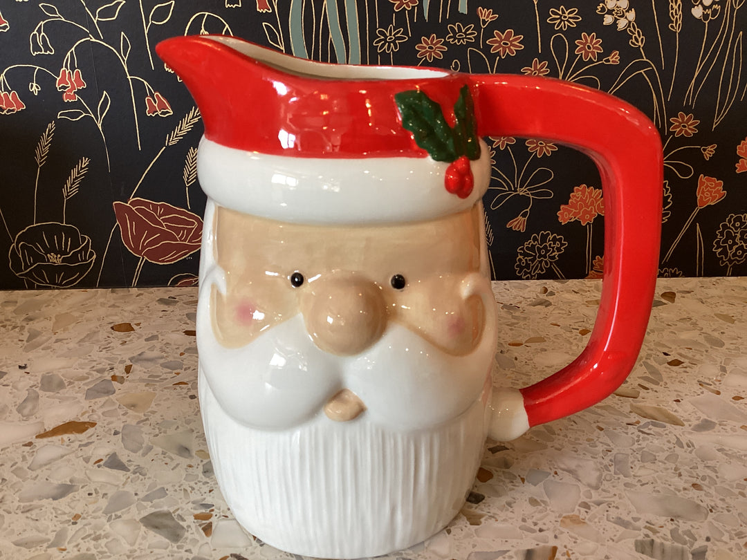 Ceramic Santa Head Pitcher