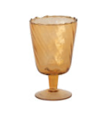 Recycled Glass Stemmed Vase/Votive Holder, Amber Color