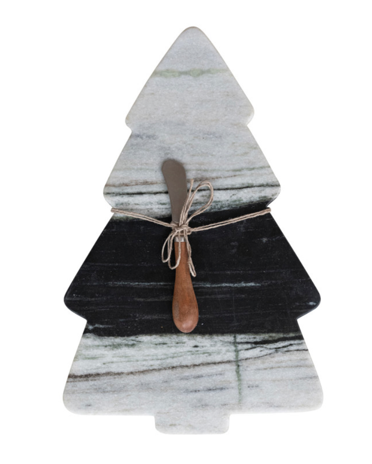 Marble Cheese/Serving Board with Canape Knife