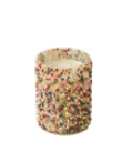Glass Winter Berry Scented Votive Candle with Beads