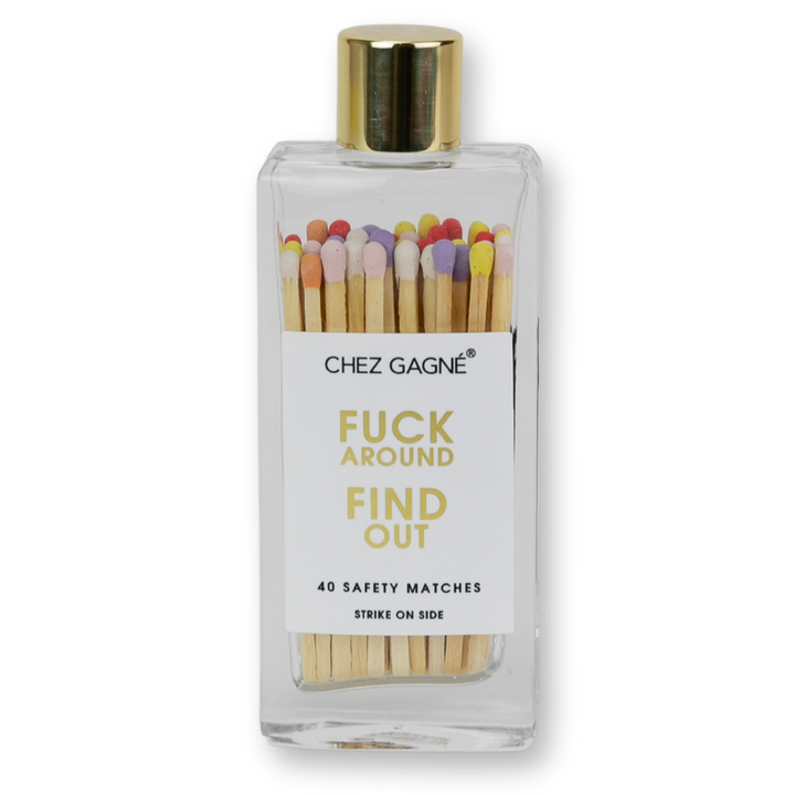 Fuck Around Find Out Matches - Glass Bottle Matchsticks - Rainbow