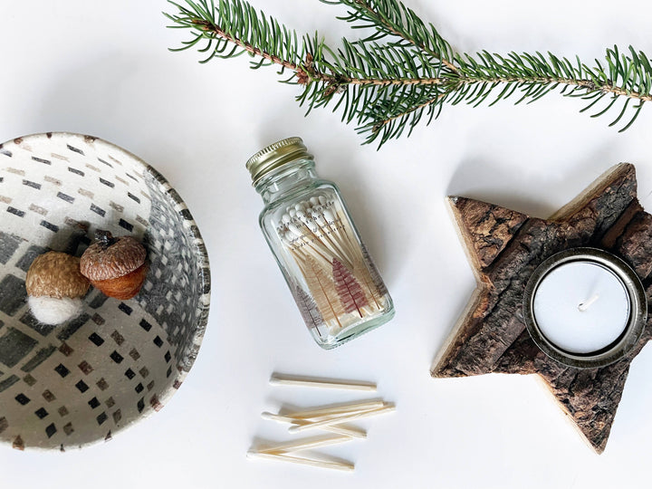 Variety Pack of Noble Fir Trees 2" White Match Jars