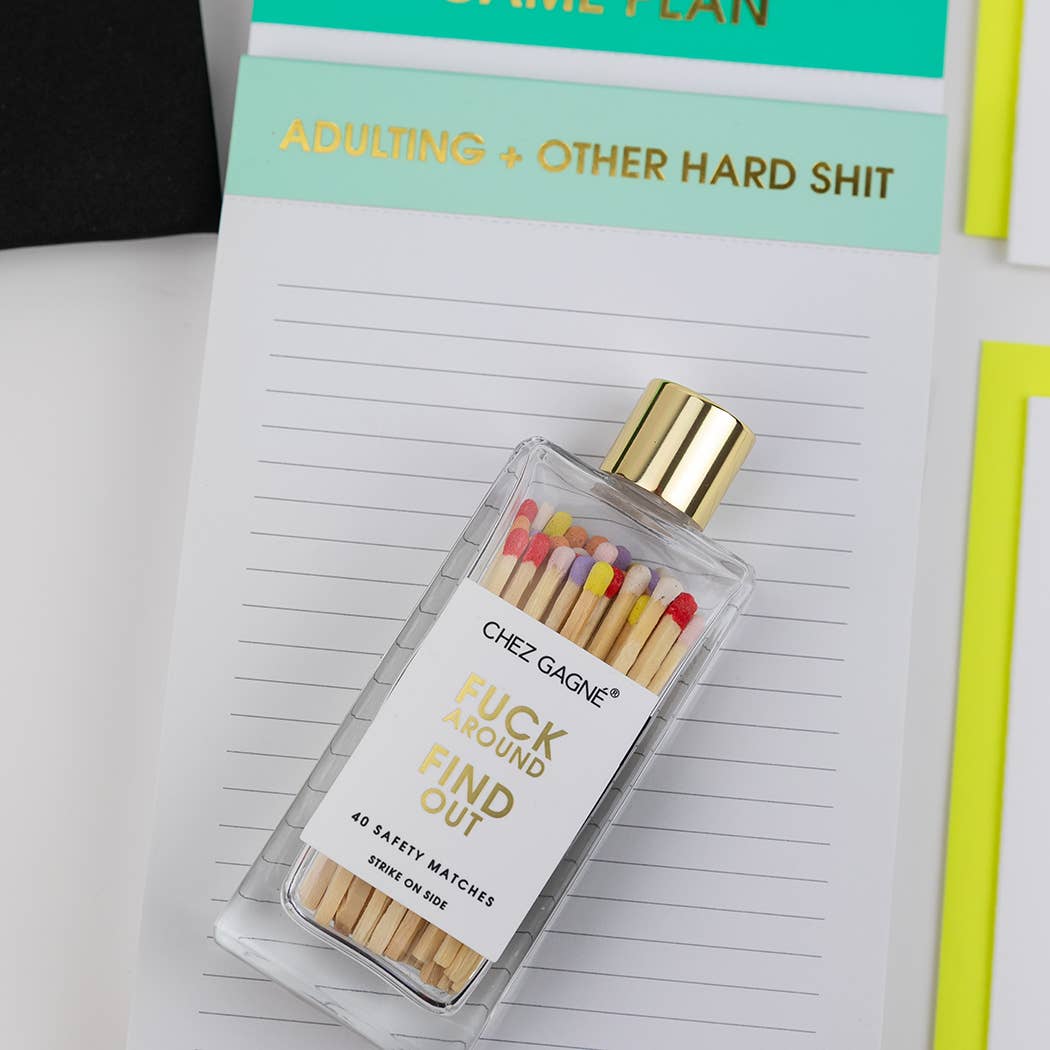 Fuck Around Find Out Matches - Glass Bottle Matchsticks - Rainbow