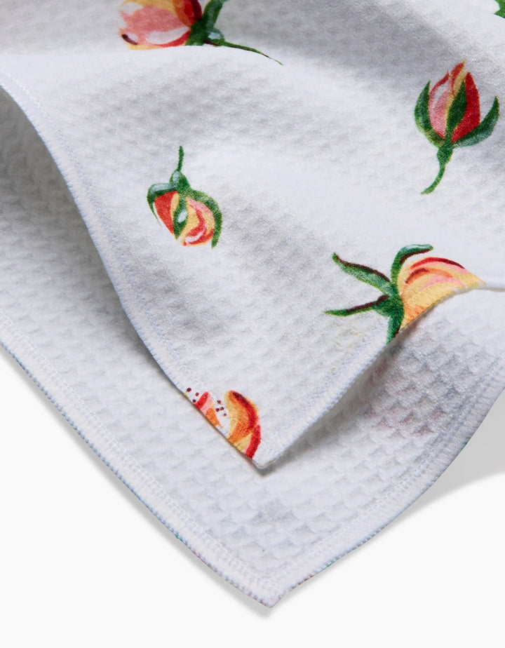 Yellow Rosebuds Luxe Hand Towel