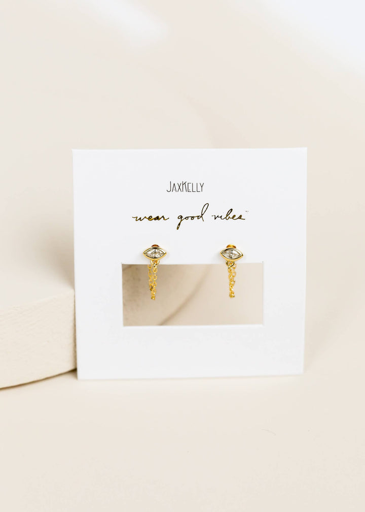Chain Huggie - Stud - Gold Earrings