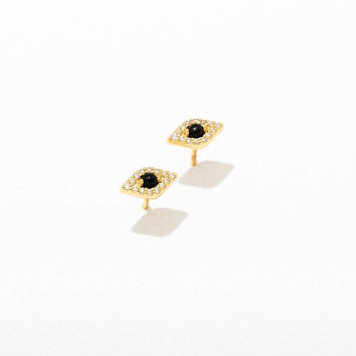 Evil Eye 14k Gold Plate or Silver Stud Earrings - On Sale 🤑: 14k Gold Plate