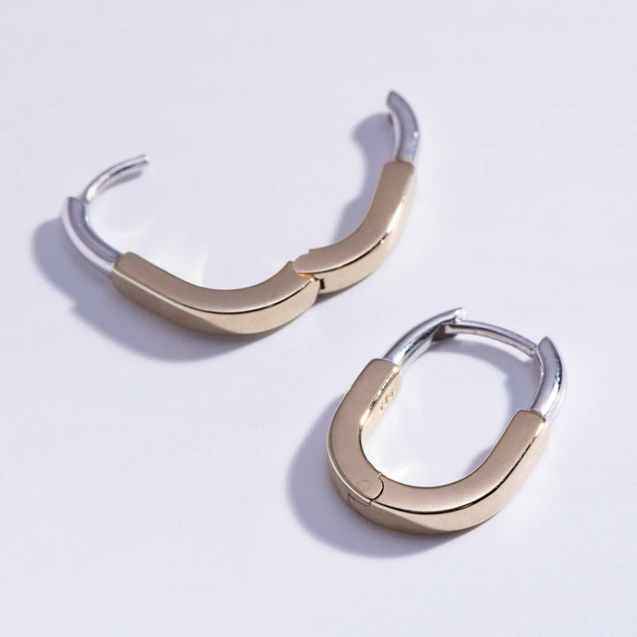 Mixed Metal Huggie Hoops- New 🎉