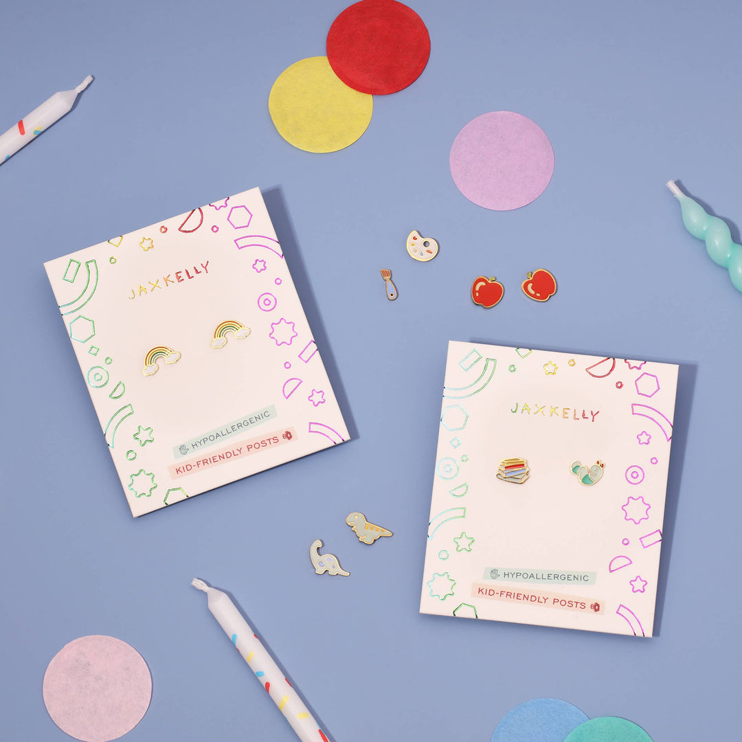 Dinosaur Enamel Flat Back Kids Earrings