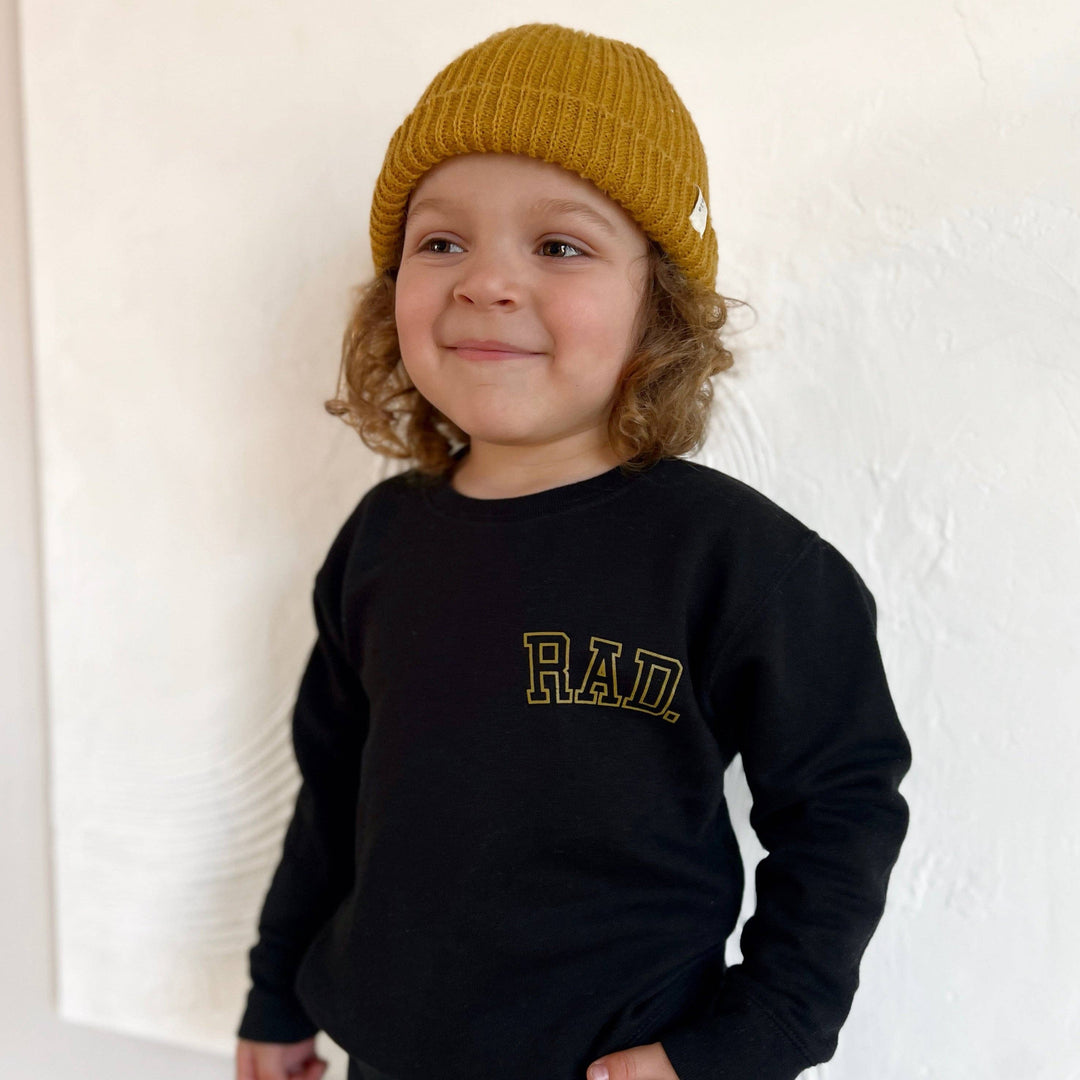 Rad Kids Crew Sweatshirt (Black): Black / 5/6