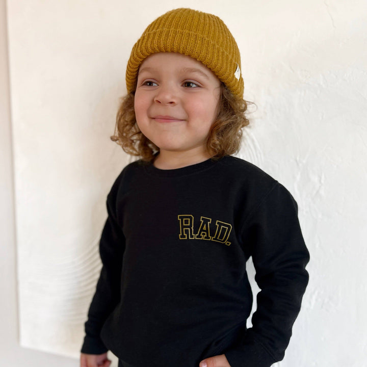 Rad Kids Crew Sweatshirt (Black): Black / 5/6