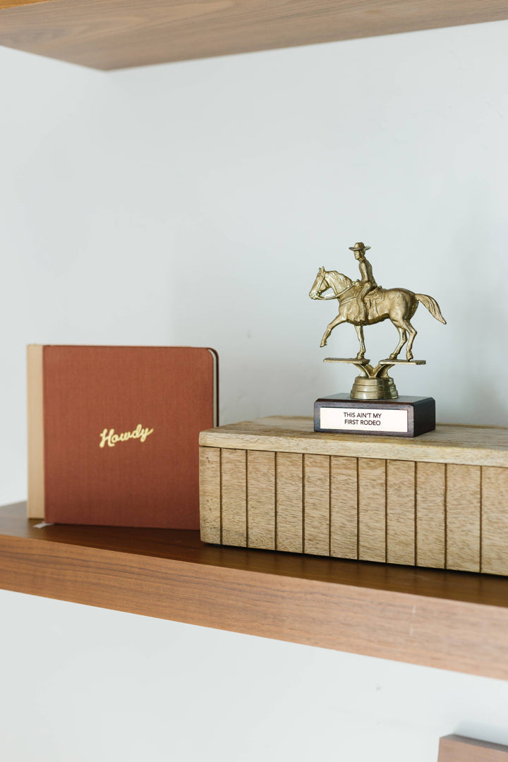 Howdy Foil Embossed Square Linen Notebook | Western Journal: Gold / Rust