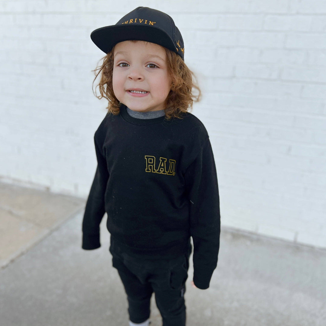 Rad Kids Crew Sweatshirt (Black): Black / 5/6